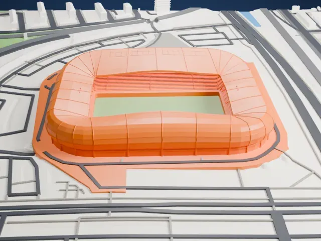Stade Océane model, East view