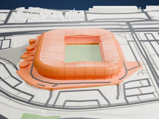 Stade Océane model, South view