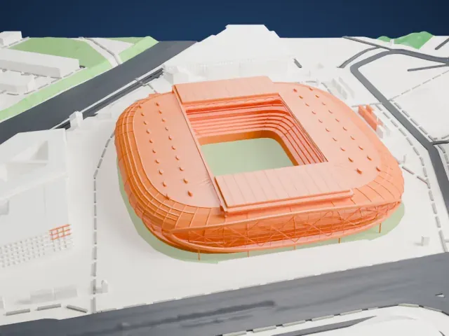 Stade Pierre-Mauroy model, North view