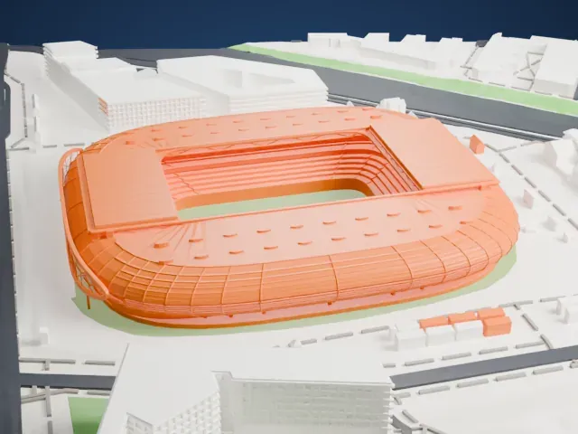 Stade Pierre-Mauroy model, West view