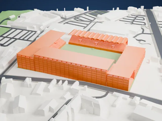 Stade Raymond Kopa model, North view