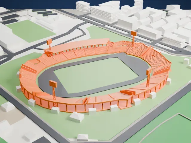Stadio Adriatico – Giovanni Cornacchia model, East view