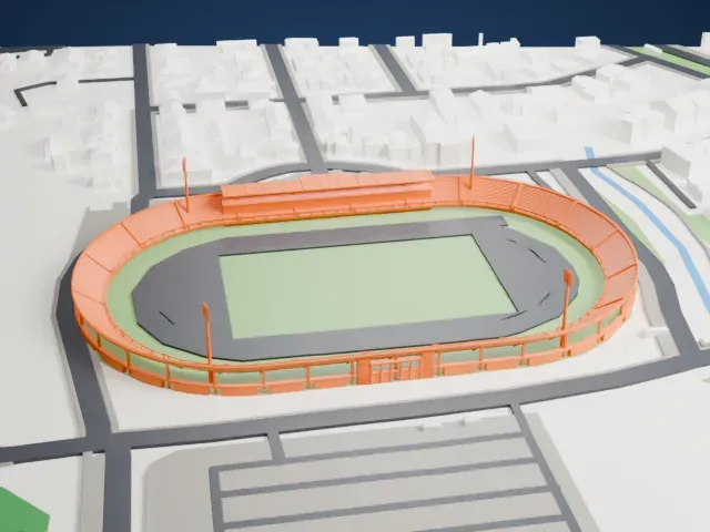 Stadio Armando Picchi model, East view