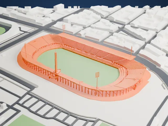 Stadio Artemio Franchi model, East view