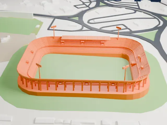 Stadio Ciro Vigorito model, East view