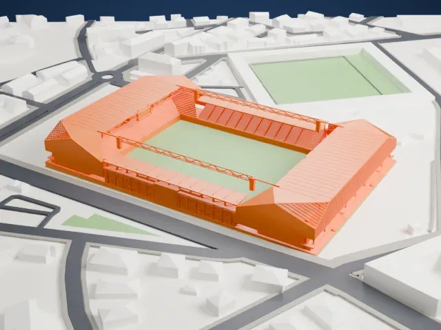 Stadio di Bergamo model, East view