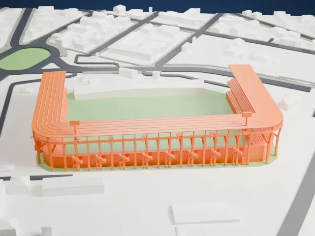 Stadio Dino Manuzzi model, East view