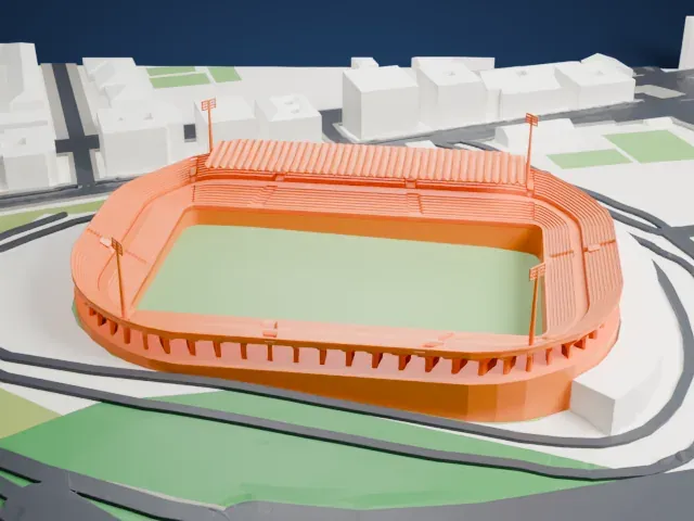 Stadio Flaminio model, East view