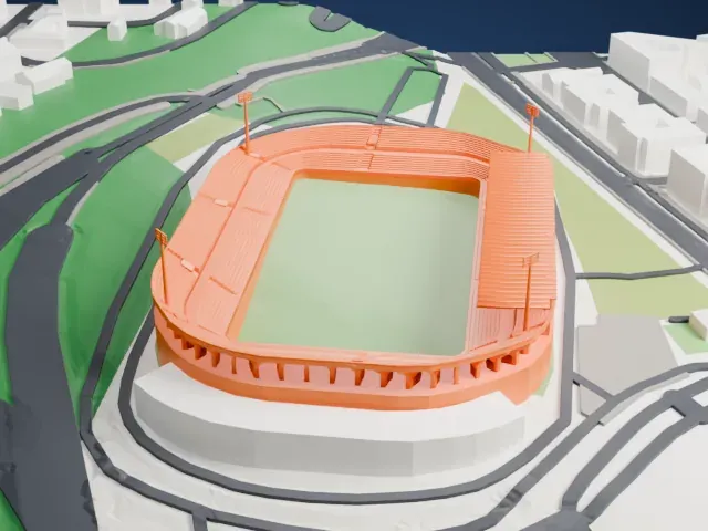 Stadio Flaminio model, North view