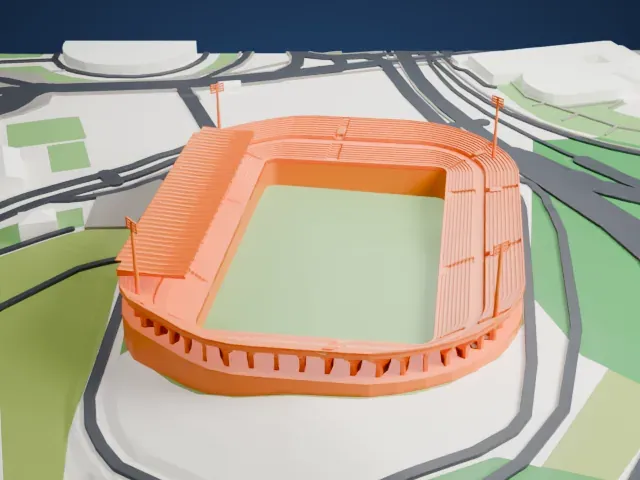 Stadio Flaminio model, South view