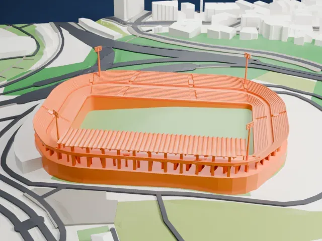 Stadio Flaminio model, West view