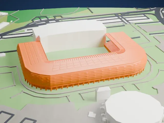 Stadio Friuli model, East view