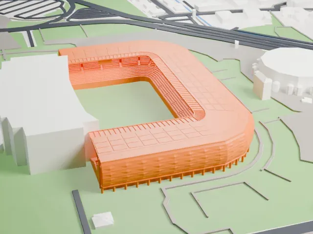 Stadio Friuli model, South view