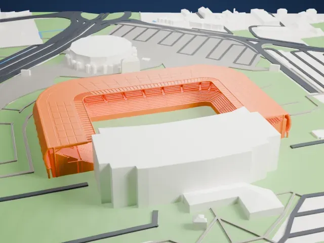 Stadio Friuli model, West view