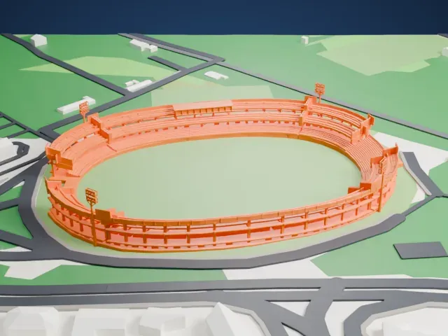 Stadio Libero Liberati model, East view