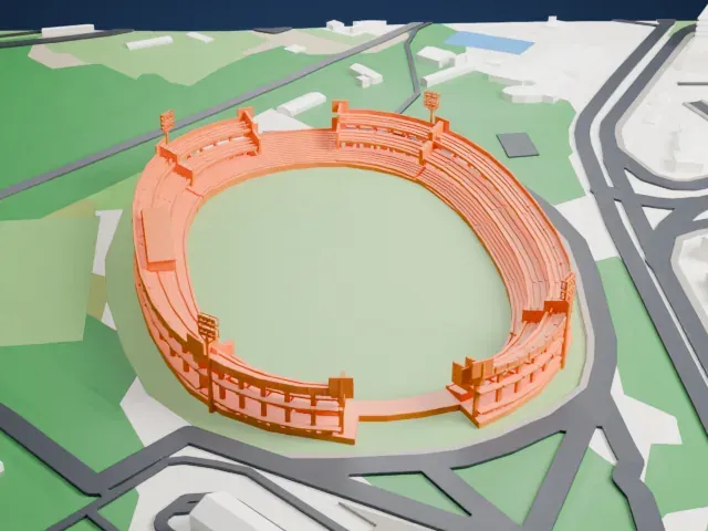 Stadio Libero Liberati model, South view