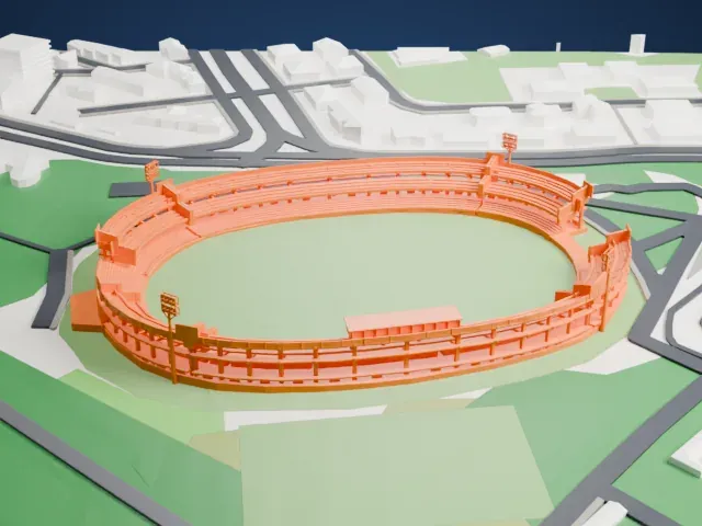 Stadio Libero Liberati model, West view