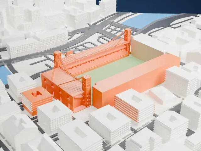 Stadio Luigi Ferraris model, East view