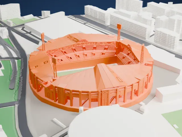 Stadio Nereo Rocco model, East view