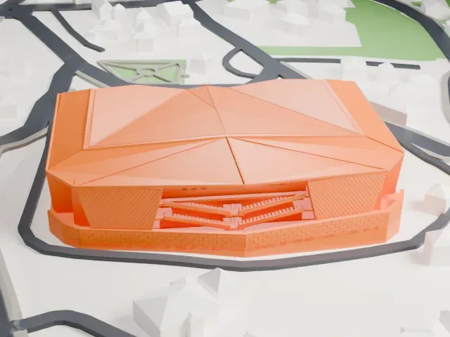 Stadio olimpico del ghiaccio model, North view