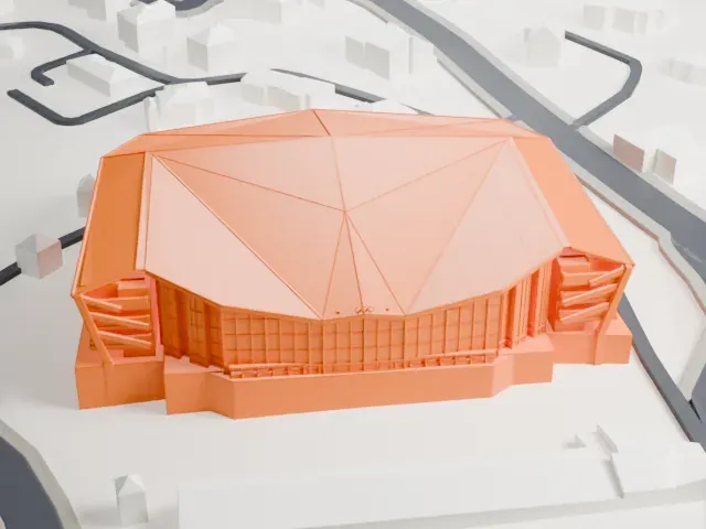 Stadio olimpico del ghiaccio model, South view