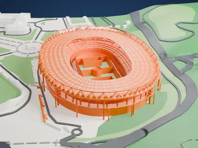 Stadio Olimpico model, North view