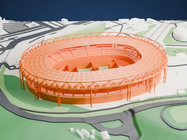Stadio Olimpico model, West view