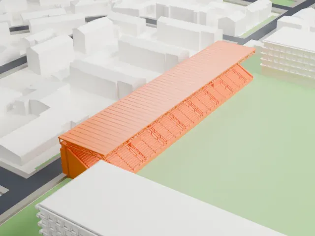 Stadio Paolo Mazza model, East view