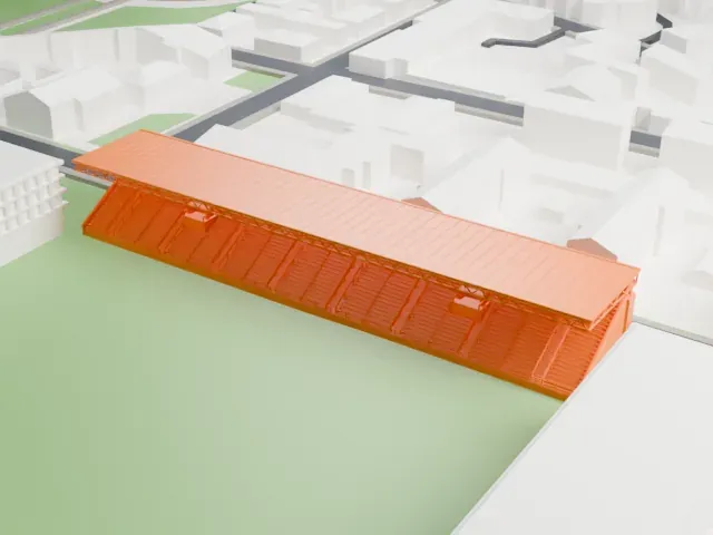 Stadio Paolo Mazza model, North view