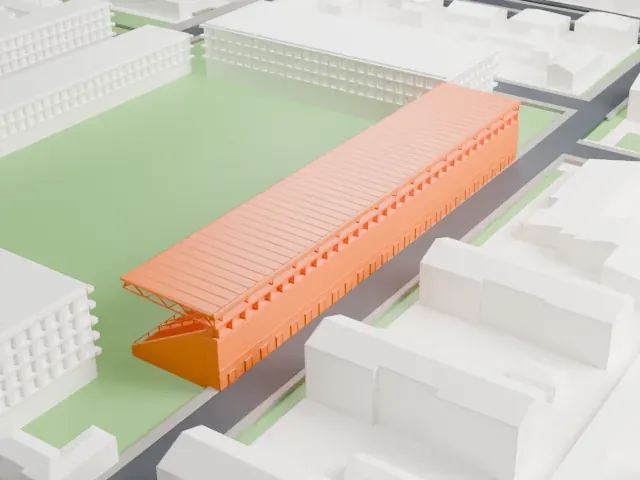 Stadio Paolo Mazza model, West view