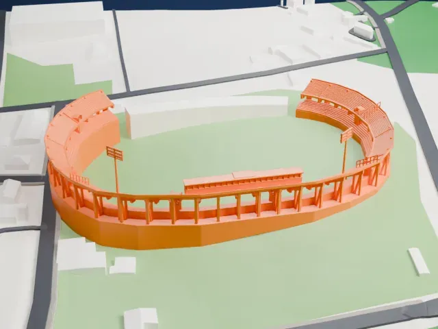 Stadio Partenio-Adriano Lombardi model, East view