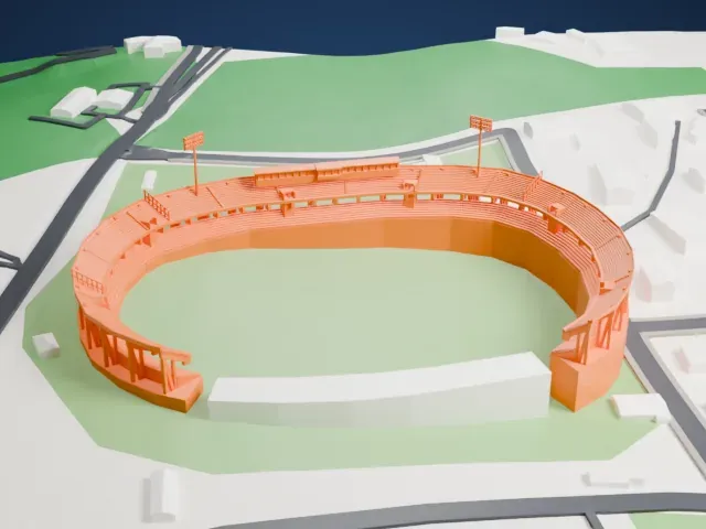 Stadio Partenio-Adriano Lombardi model, West view