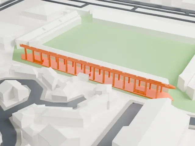 Stadio Pino Zaccheria model, East view