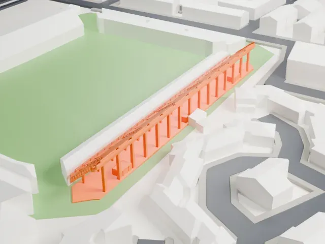 Stadio Pino Zaccheria model, South view