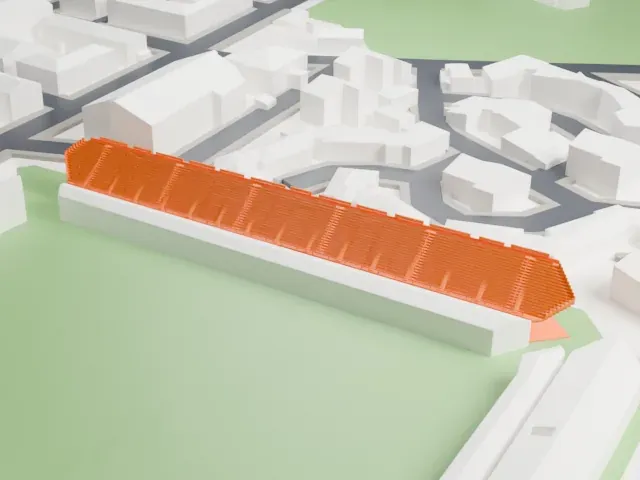 Stadio Pino Zaccheria model, West view