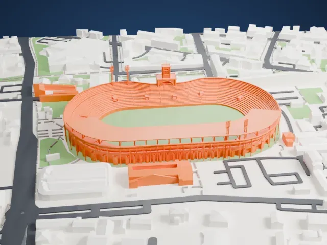 Stadio Renato Dall'Ara model, West view