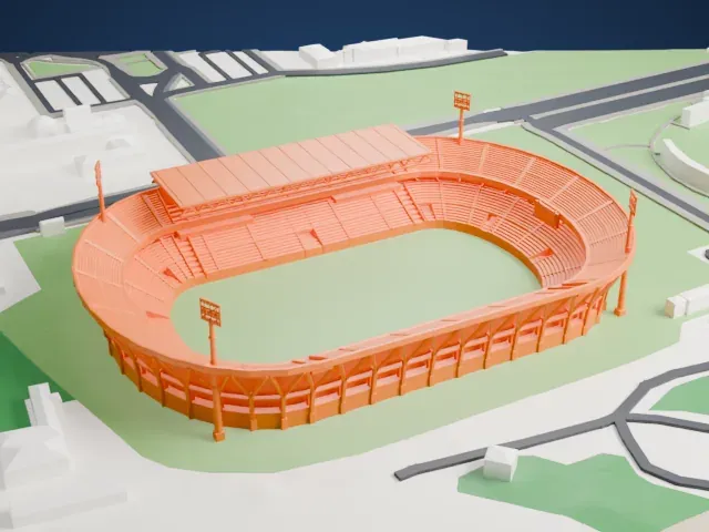 Stadio Renzo Barbera model, East view