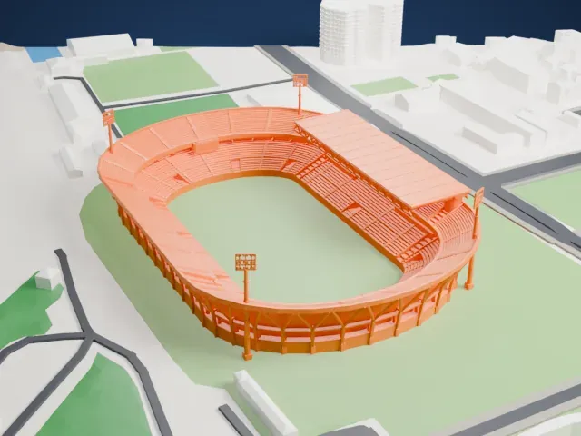 Stadio Renzo Barbera model, North view