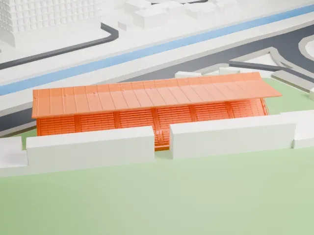 Stadio Romeo Menti model, East view