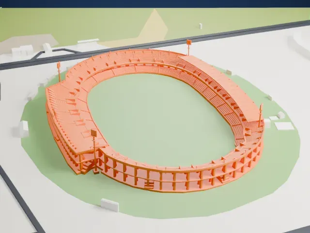 Stadio Via del mare model, North view