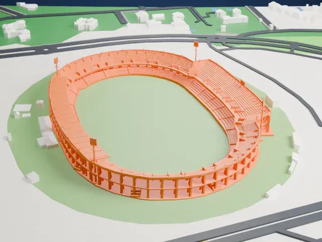 Stadio Via del mare model, South view