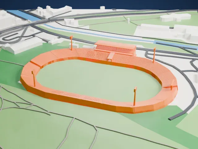 Stadion Aleksandar Shalamanov model, East view