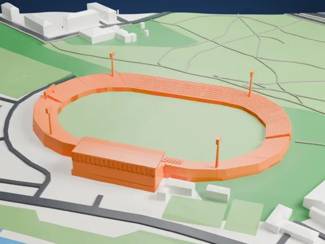 Stadion Aleksandar Shalamanov model, West view