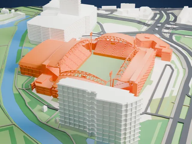 Stadion Galgenwaard model, East view