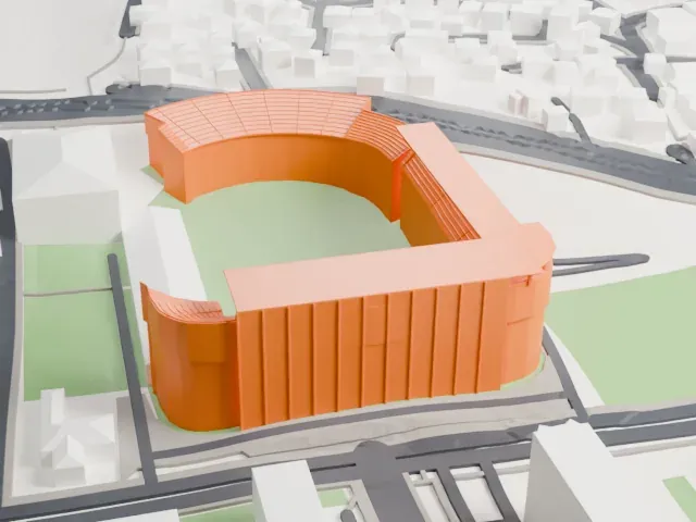 Stadion Grbavica model, North view