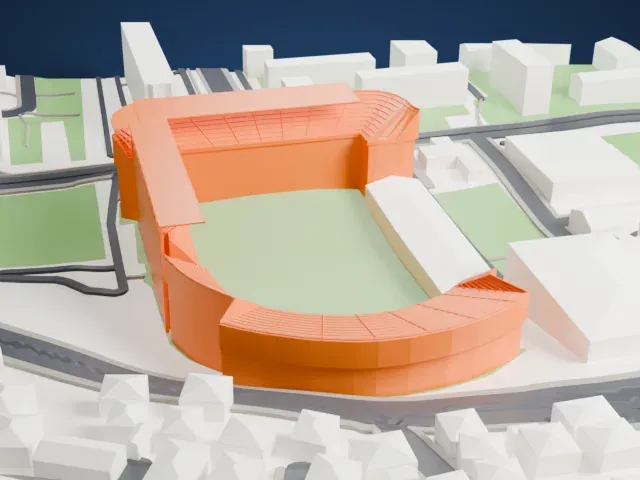 Stadion Grbavica model, South view