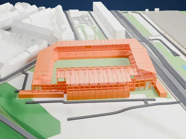 Stadion Letná model, West view