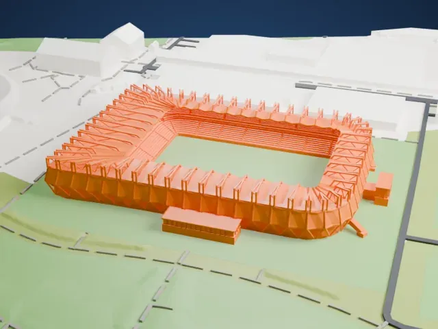 Stadion, Malmö model, West view