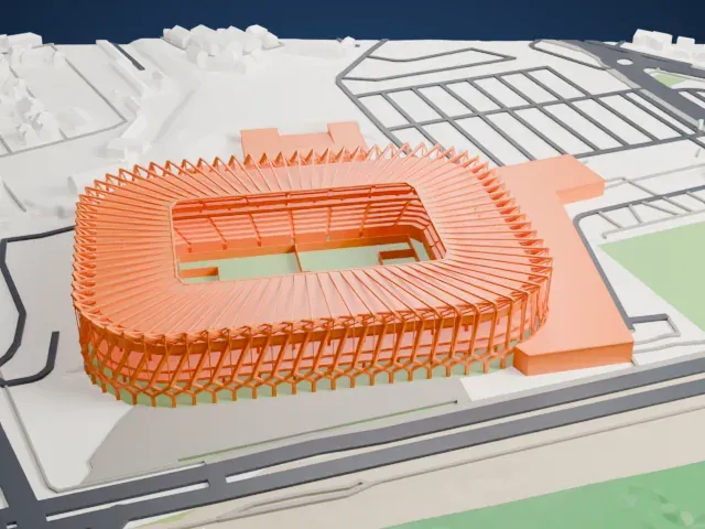 Stadion Miejski (Białystok) model, East view