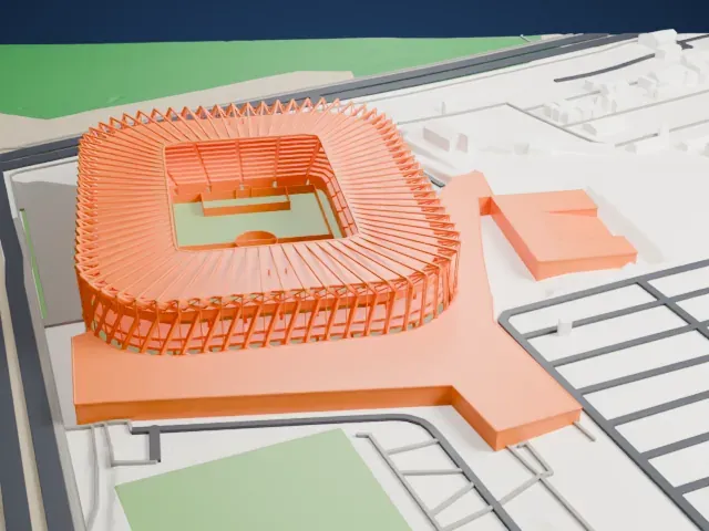 Stadion Miejski (Białystok) model, North view